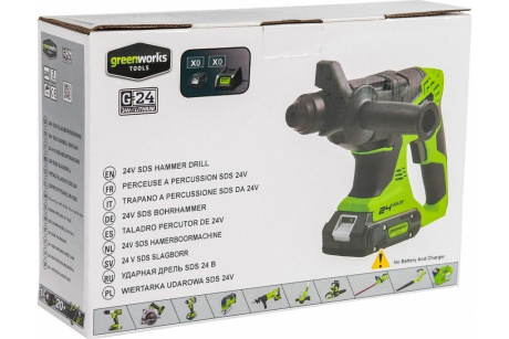 Купить Перфоратор GREENWORKS G24HD 24 V без акк и з/у   3802507 фото №9