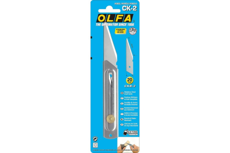 Купить Нож OLFA хозяйственный с выдвижным лезвием, корпус и лезвие из нержавеющей стали, 20мм OL-CK-2 фото №2