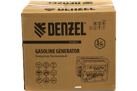 Купить Генератор бензиновый PS-80E-3  6 6 кВт  400В  25л  электростартер Denzel 946954 фото №11
